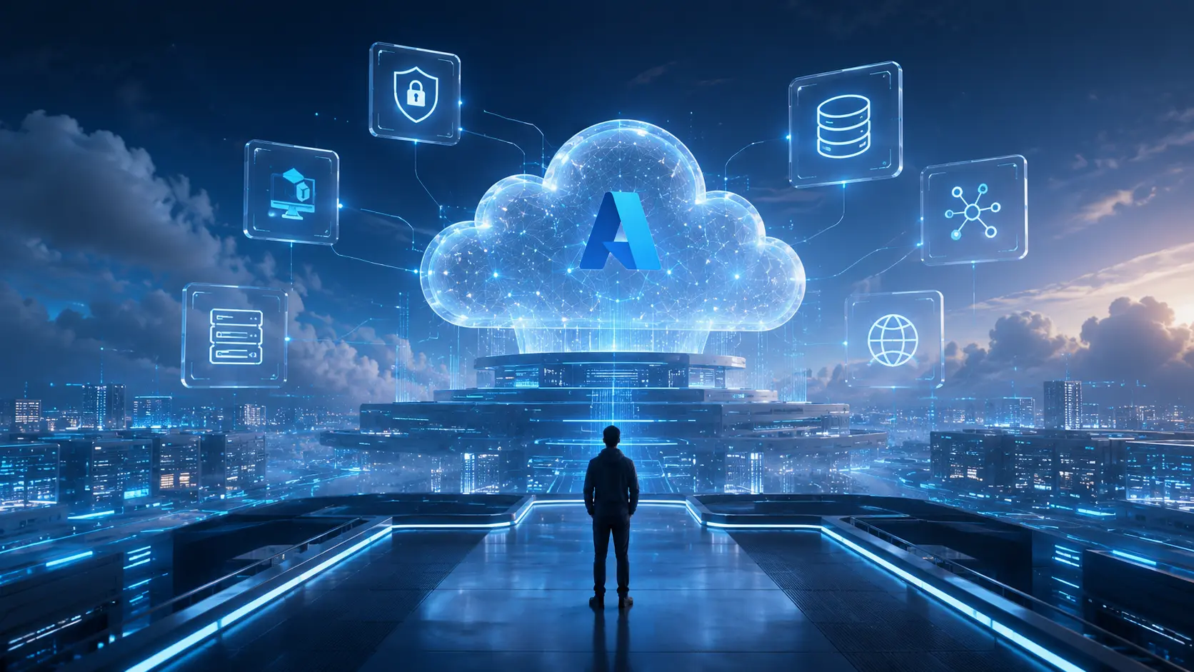 Visualisierung einer vernetzten Microsoft-Azure-Cloud-Plattform